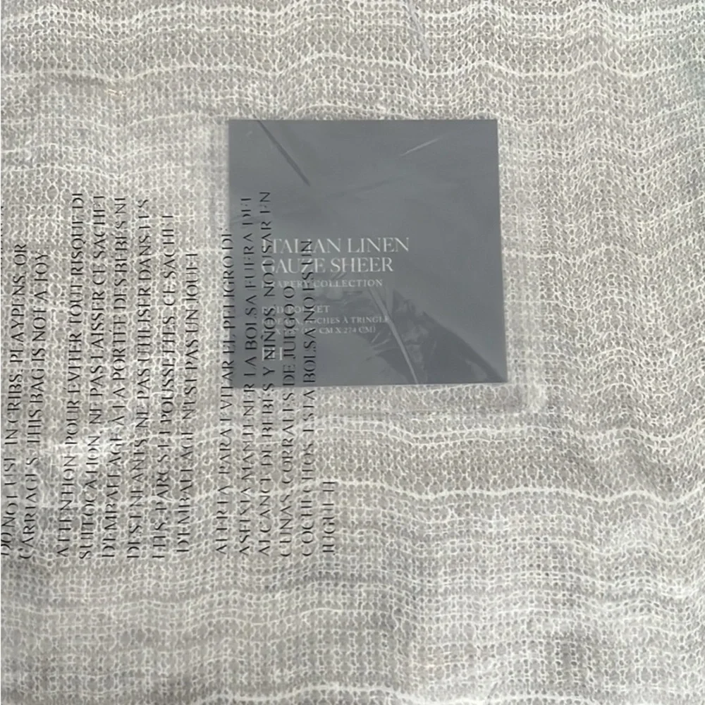 1 left! Restoration Hardware Italian linen gauze curtain panel. Sz 50X108
